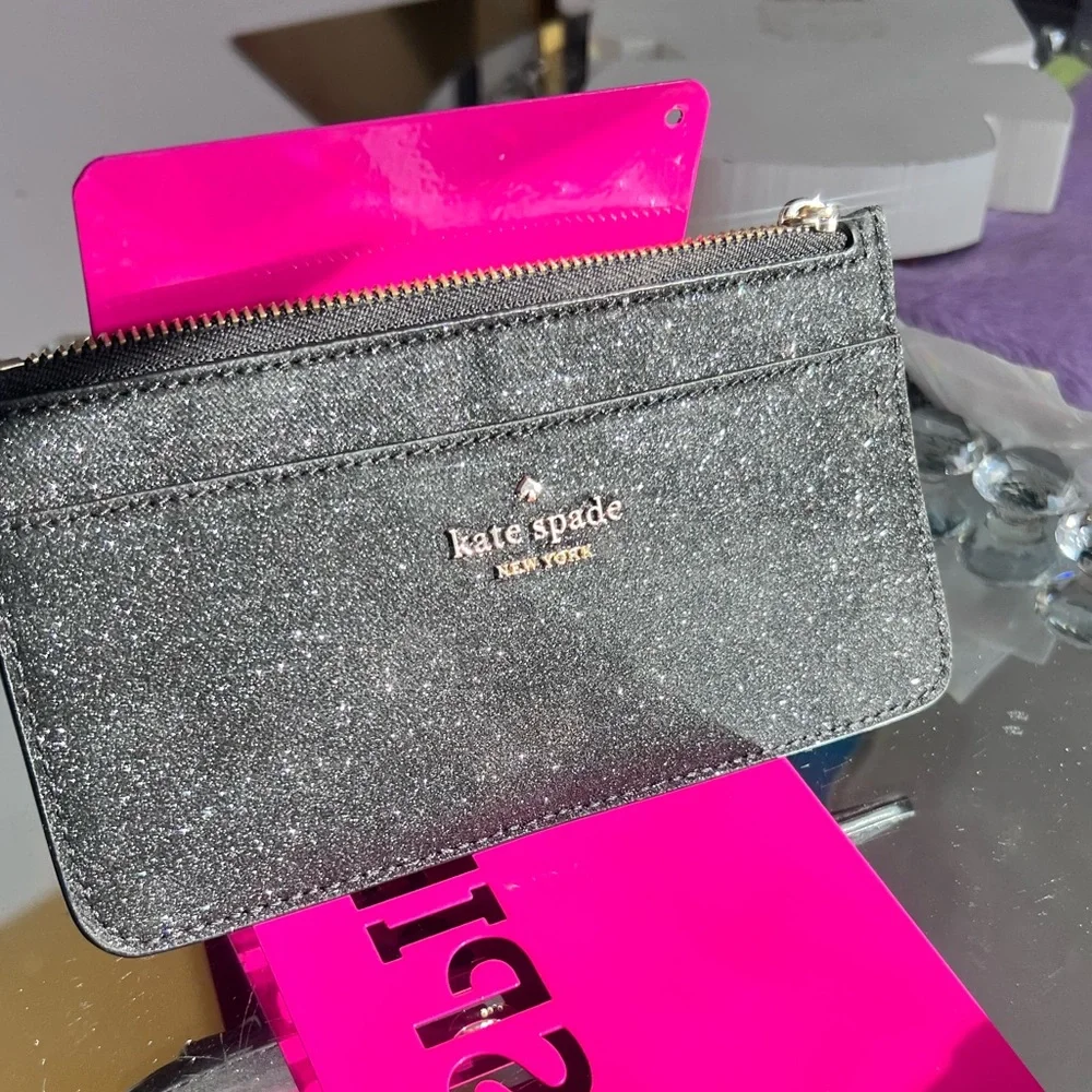 Kate Spade Black Sparkle Clutch